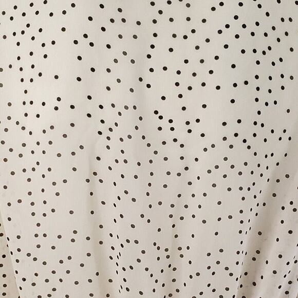Retro Girl Blouse Sheer Polka Dot Puff Sleeve Smocked Waist Boho Preppy - Picture 9 of 14